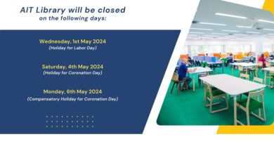 AIT Library Closure: May 1st, 4th, and 6th, 2024
