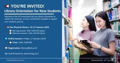 Library Orientation for New Students: 13–17 January 2025